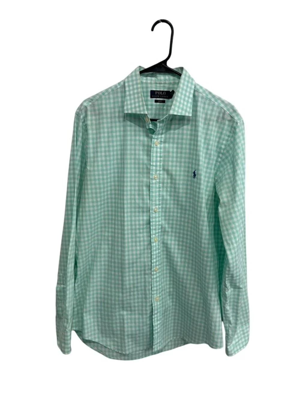 Polo Ralph Lauren Large Mens Green Gingham Button-Up Shirt Heritage Style